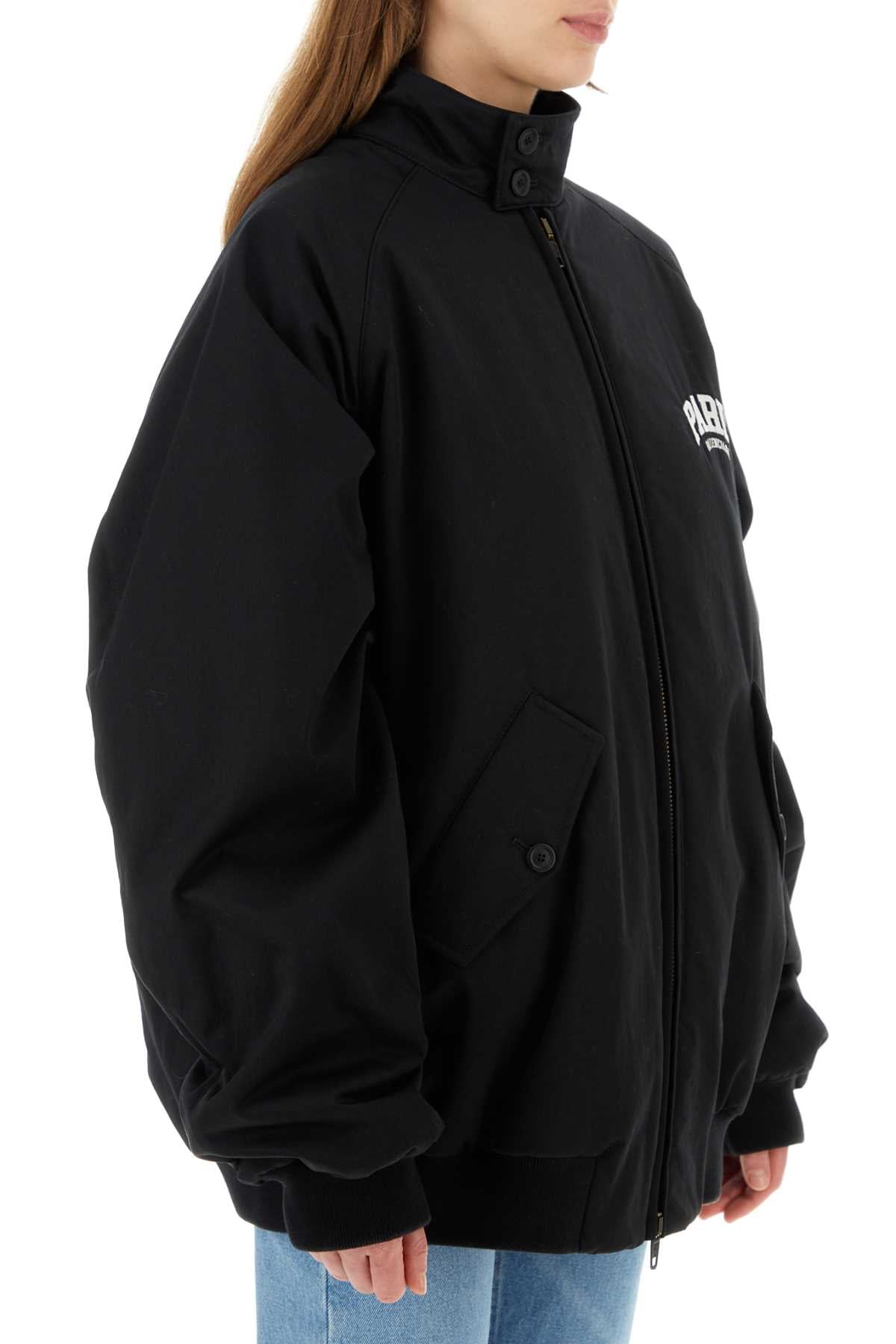 Balenciaga Women Black Cotton Oversize Jacket