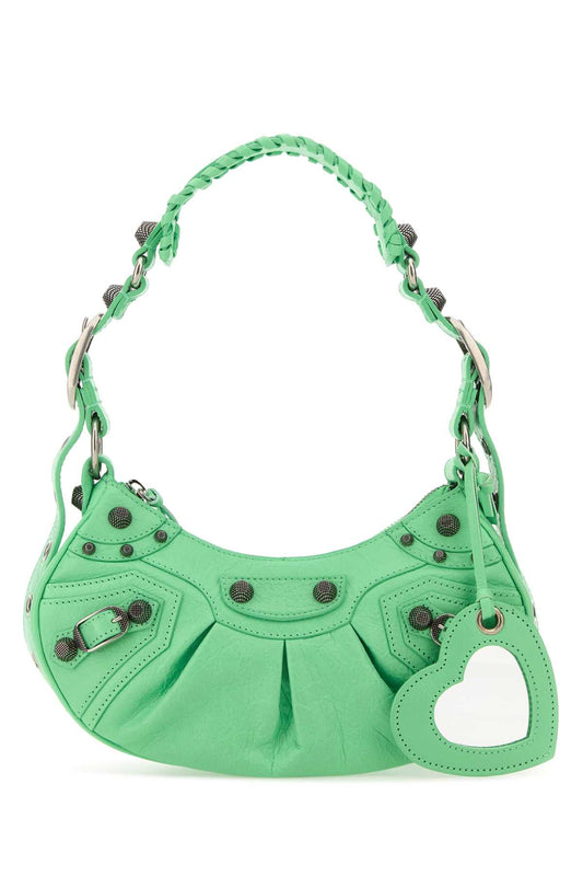 Balenciaga Women Mint Green Nappa Leather Le Cagole Xs Shoulder Bag