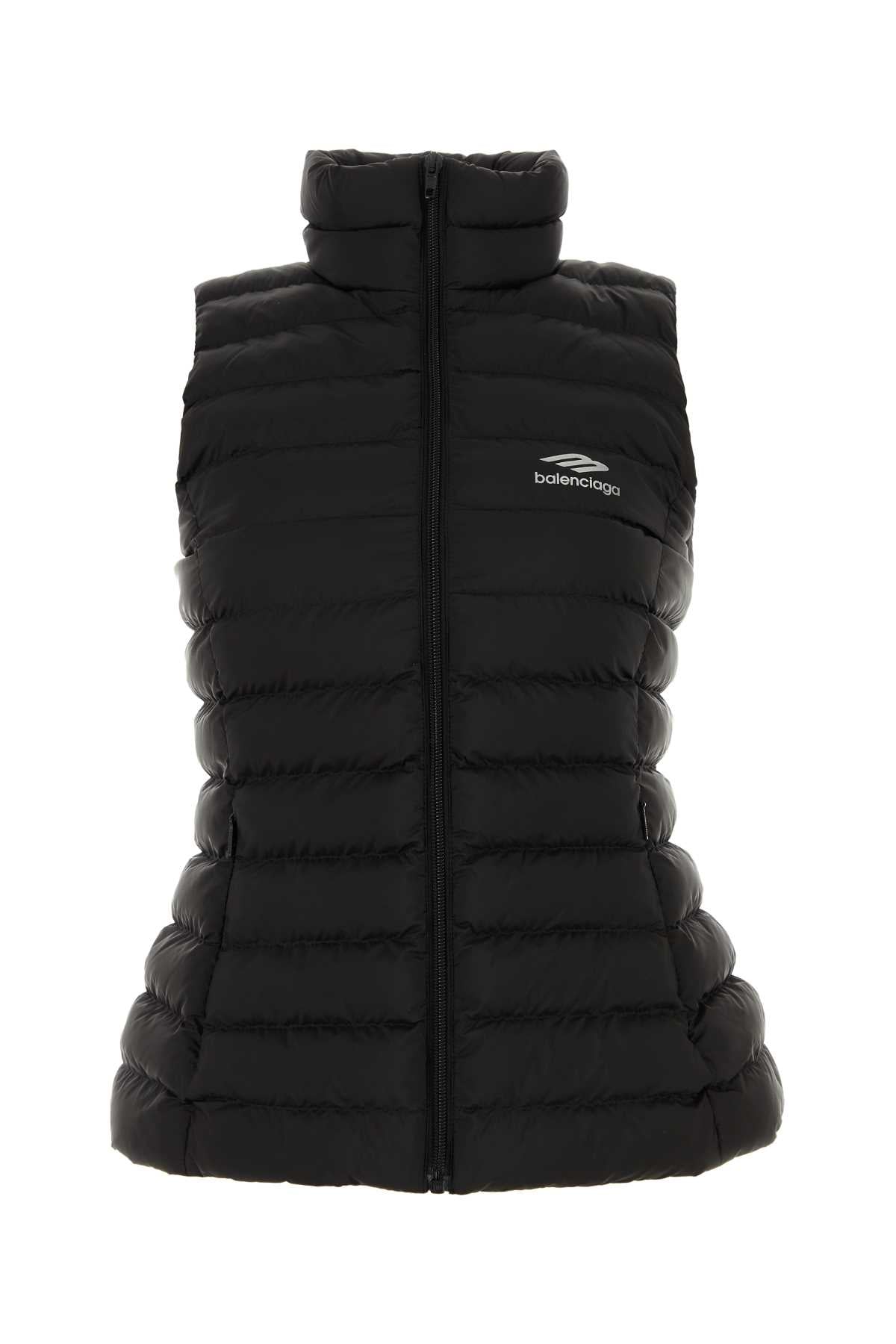 Balenciaga Women Black Nylon Sleeveless Jacket