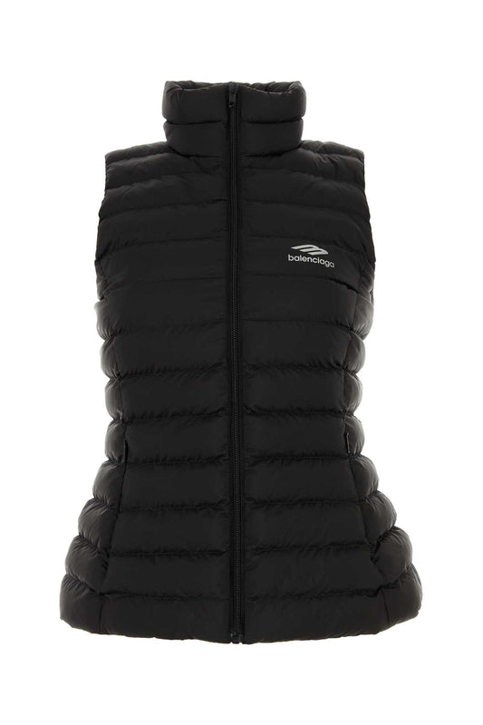 Balenciaga Women Black Nylon Sleeveless Jacket
