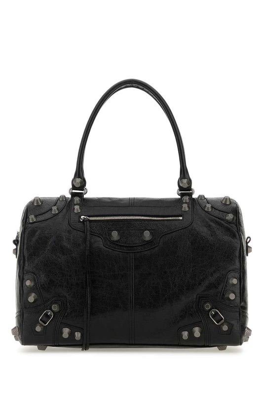 Balenciaga Men Black Nappa Leather Le Cagole Shopping Bag