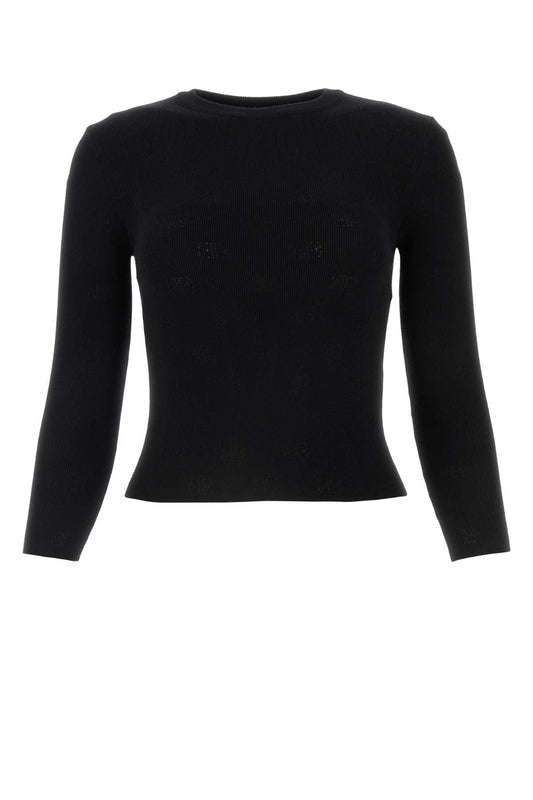 Balenciaga Women Black Wool Blend Sweater