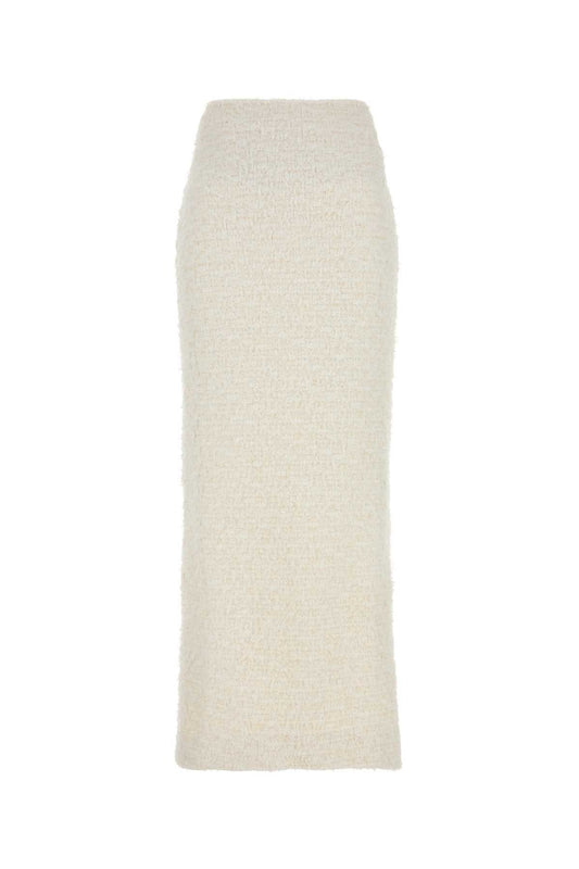 Balenciaga Women White Stretch Bouclã¨ Skirt