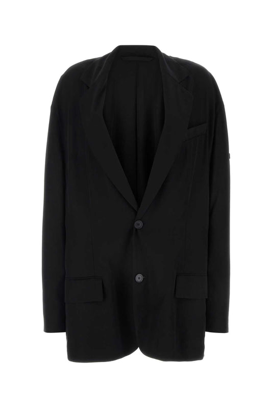 Balenciaga Women Black Jersey Oversize Blazer