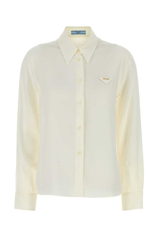 Prada Women White Silk Shirt