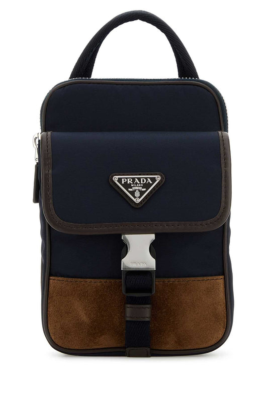 Prada Men Two-Tone Nylon And Suede Phone Case