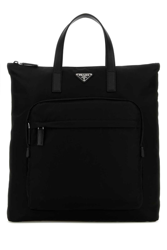 Prada Men Black Re-Nylon Shopping Bag