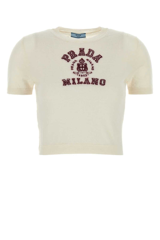 Prada Women Ivory Cashmere Sweater