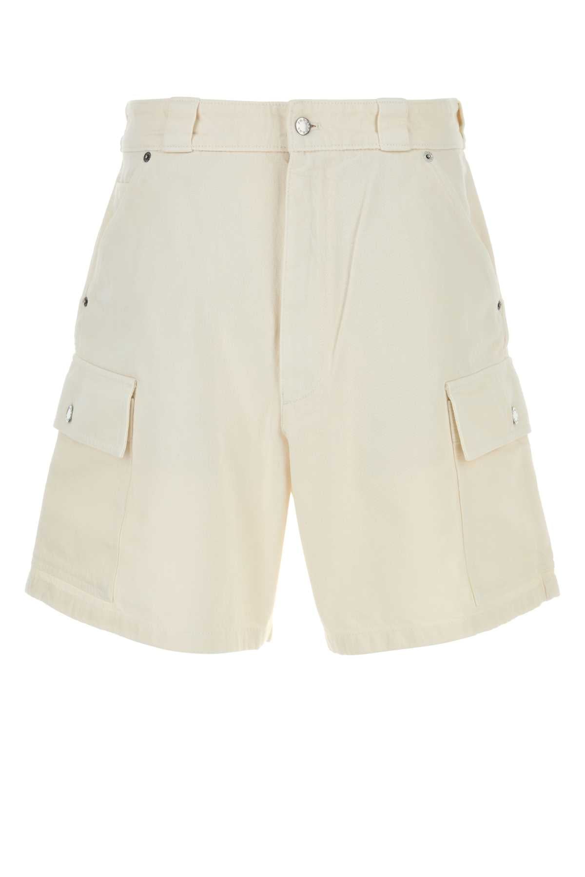 Prada Men White Denim Bermuda Shorts
