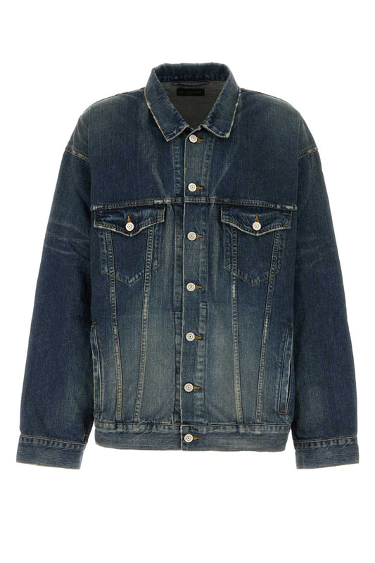 Balenciaga Men Denim Oversize Jacket
