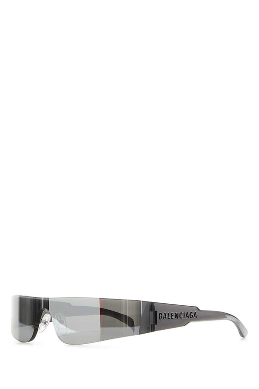 Balenciaga Women Silver Acetate Mono Rectangle Sunglasses