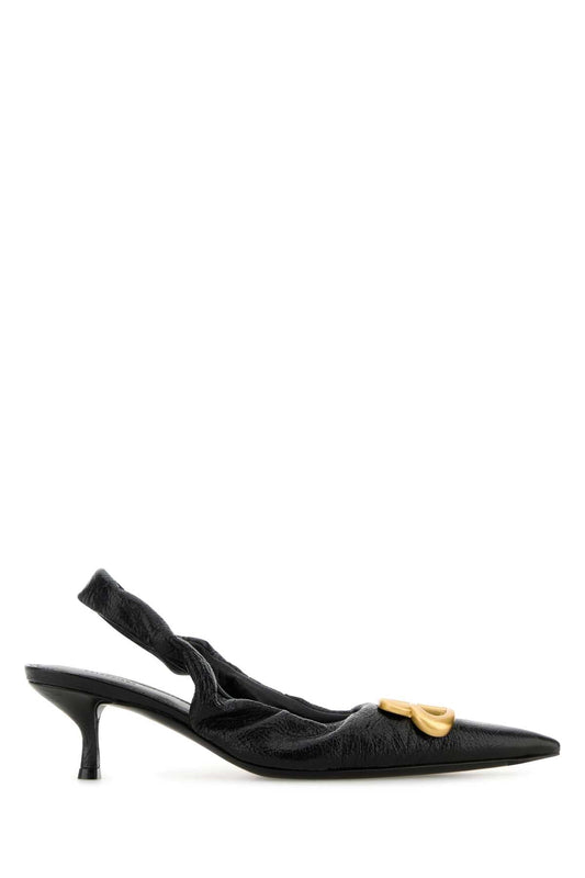 Balenciaga Women Black Leather Monaco Pumps