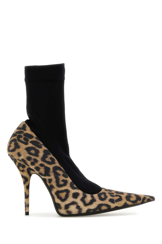 Balenciaga Women Printed Suede Avenue Sock Pumps