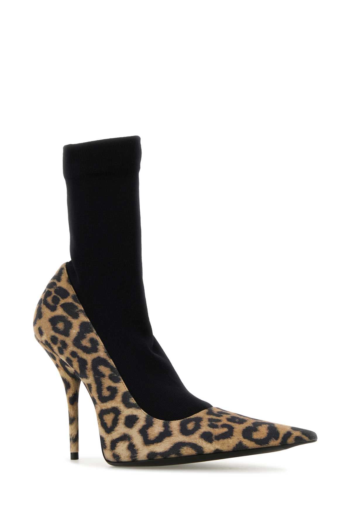 Balenciaga Women Printed Suede Avenue Sock Pumps