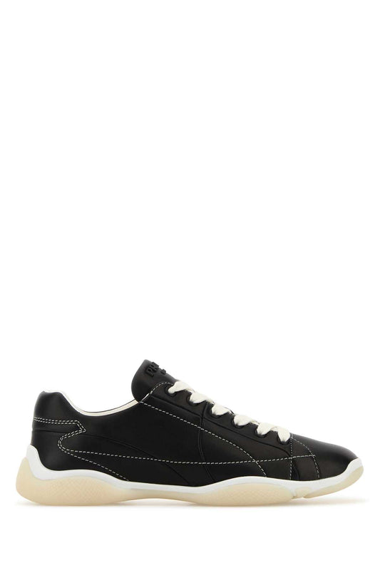 Prada Women Black Leather Sneakers