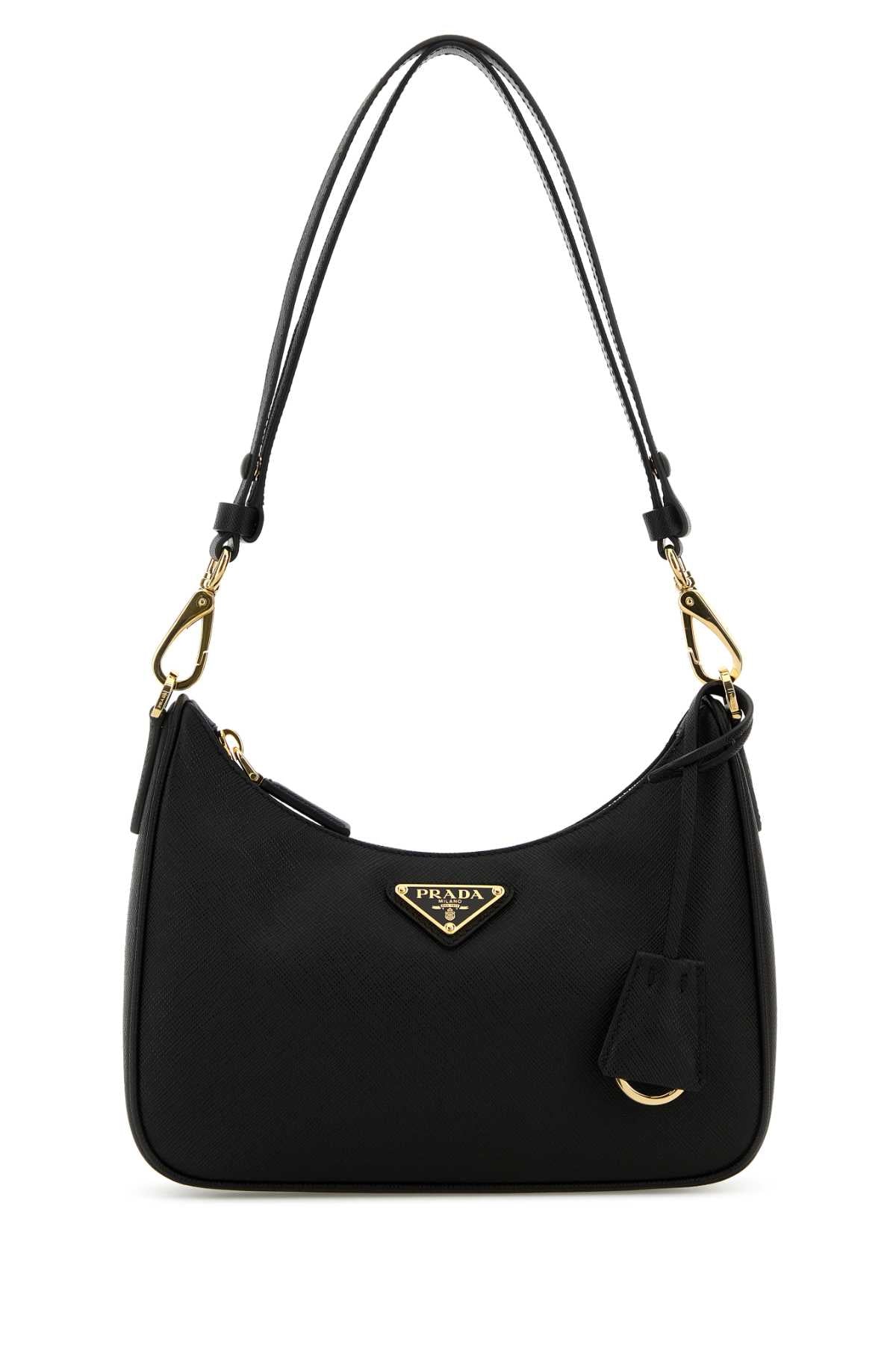 Prada Women Black Leather Mini Prada Re-Edition Shoulder Bag