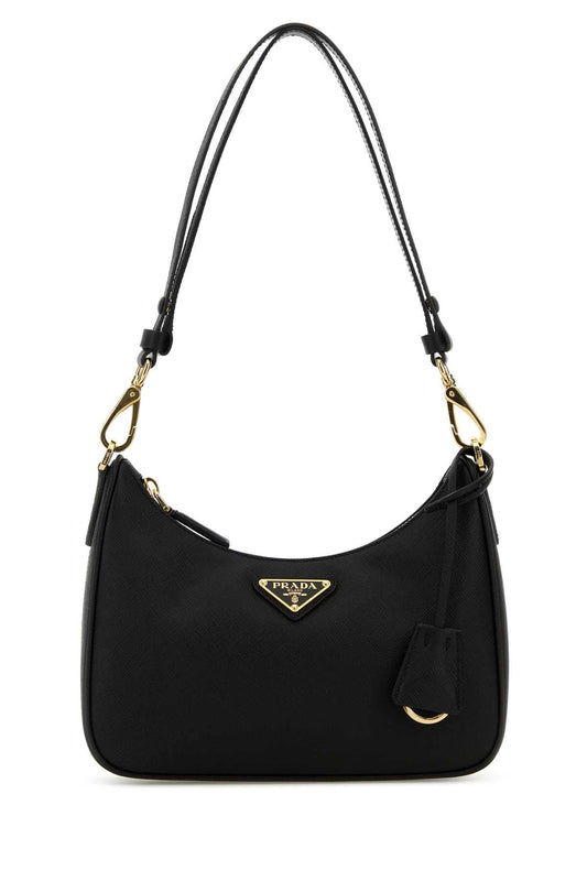 Prada Women Black Leather Mini Prada Re-Edition Shoulder Bag