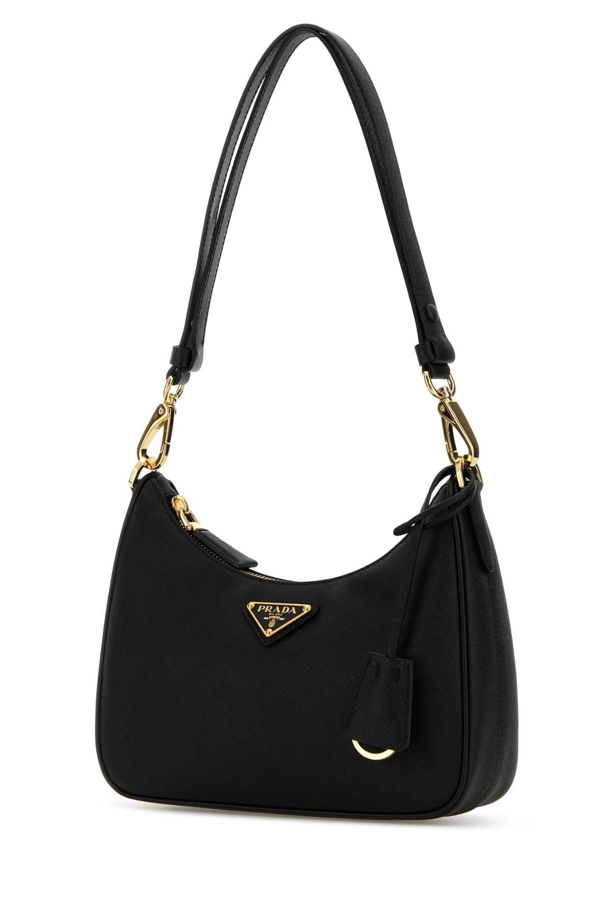 Prada Women Black Leather Mini Prada Re-Edition Shoulder Bag