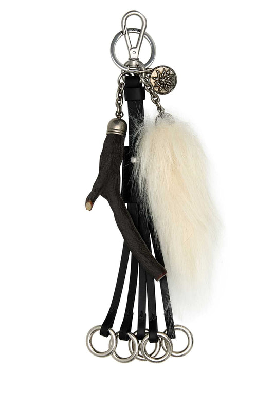 Prada Women Black Leather Key Ring