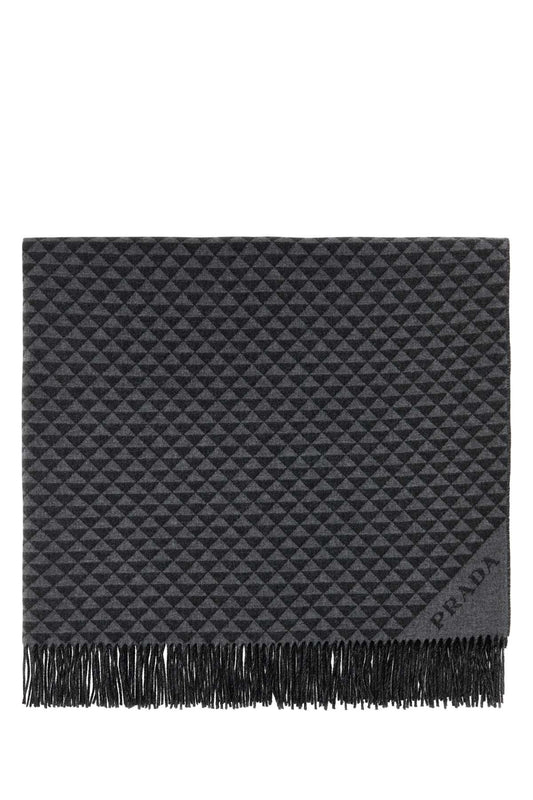 Prada Unisex Embroidered Wool Blend Symbole Double Blanket