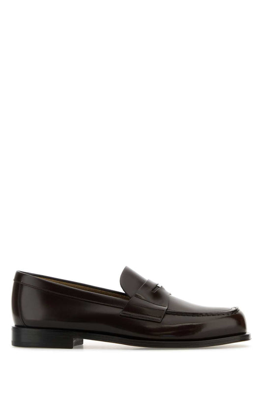 Prada Men Chocolate Leather Loafers