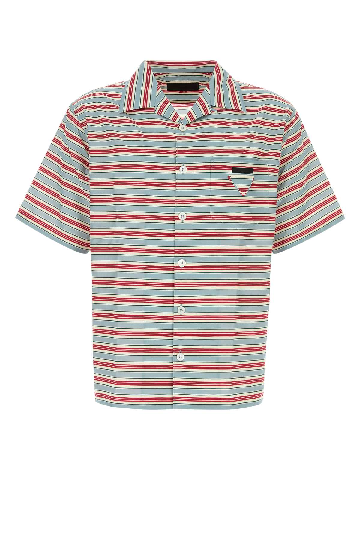 Prada Men Embroidered Cotton Blend Shirt