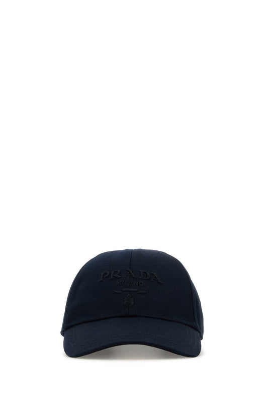 Prada Men Navy Blue Drill Baseball Cap