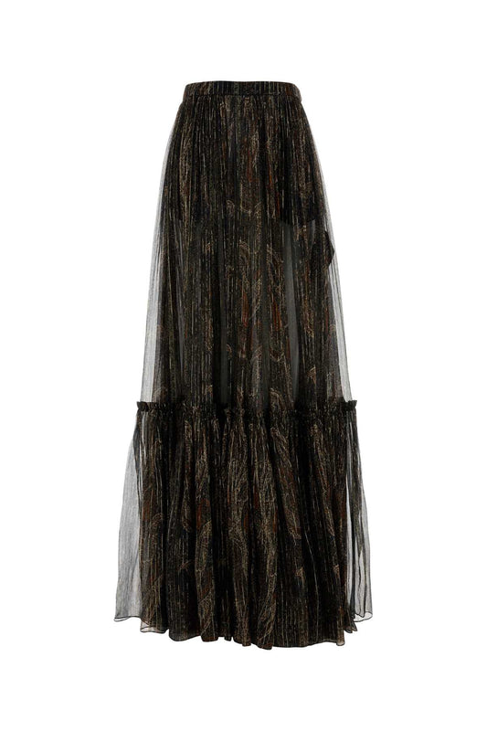 Saint Laurent Women Printed Silk Blend Skirt