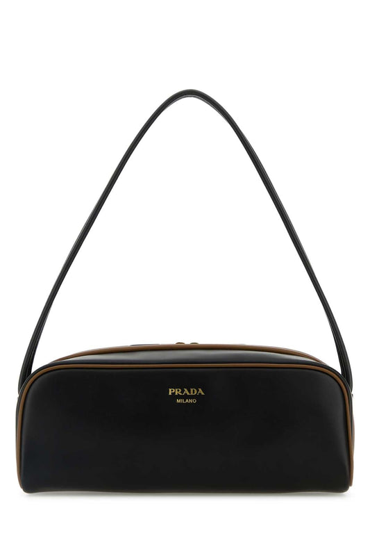 Prada Women Black Leather Shoulder Bag