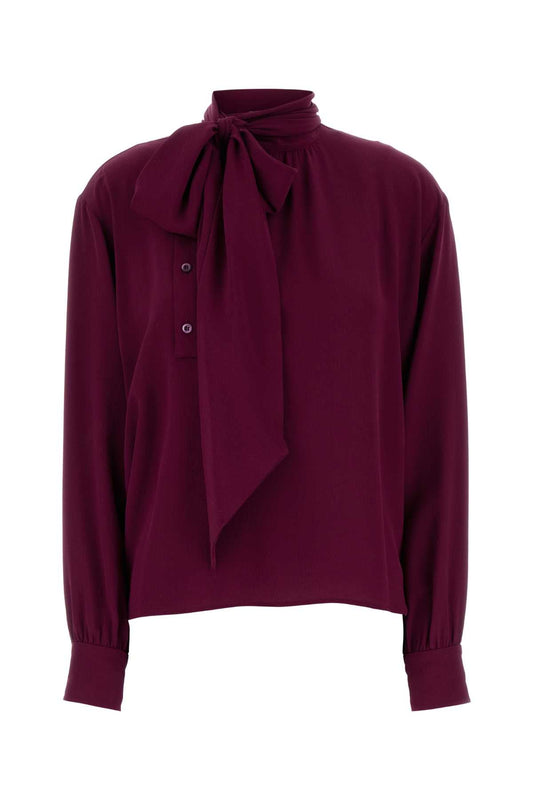 Prada Women Grape Crepe Blouse