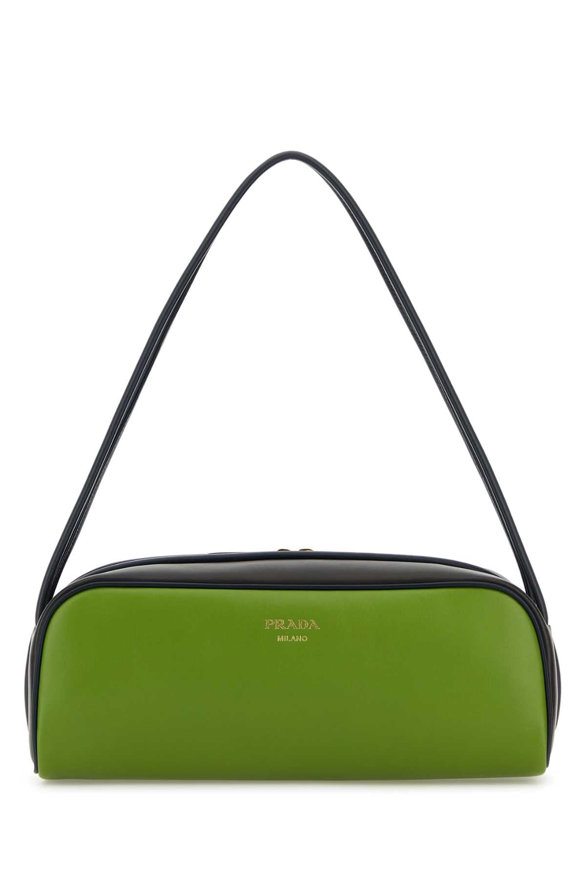 Prada Women Green Leather Shoulder Bag