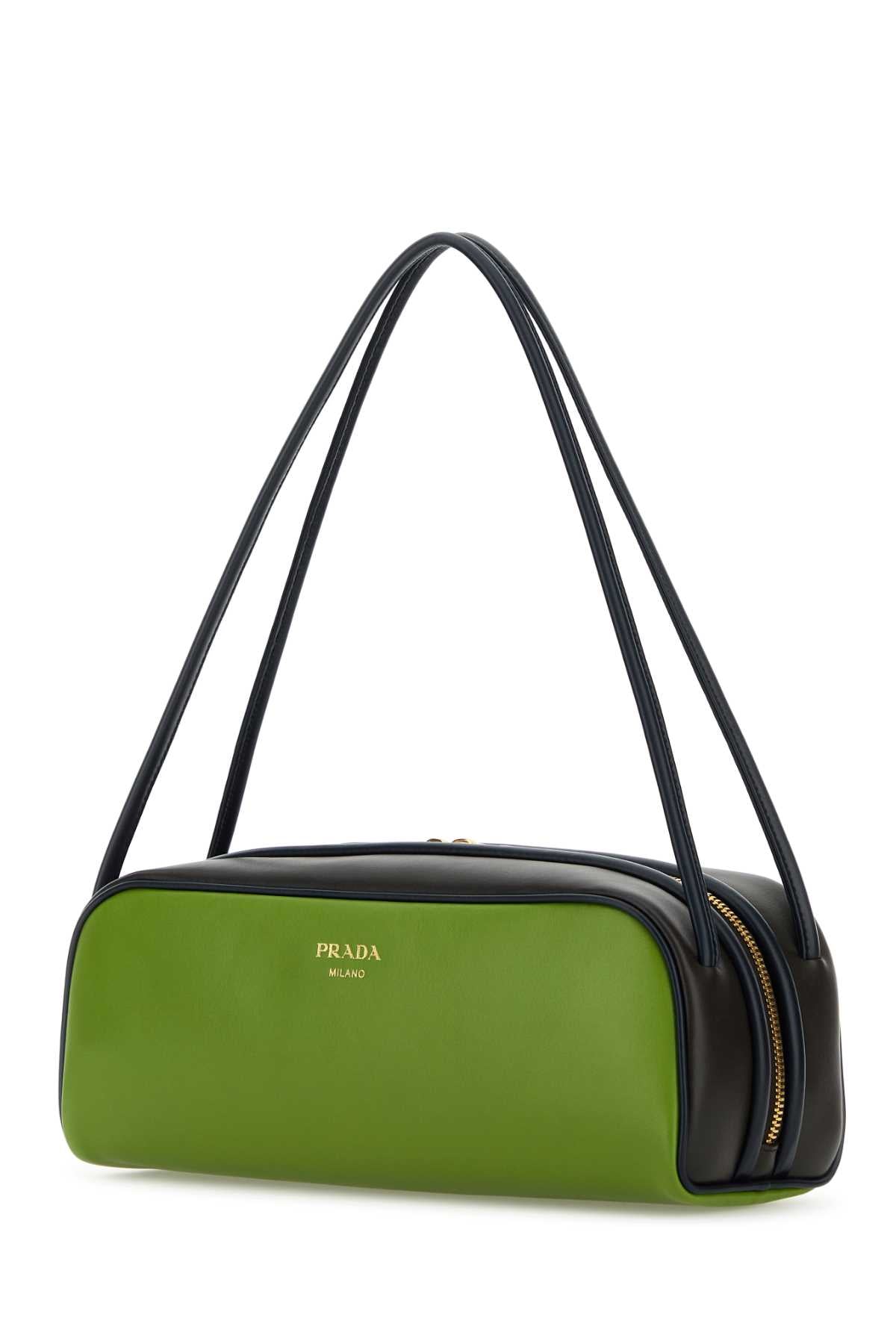 Prada Women Green Leather Shoulder Bag