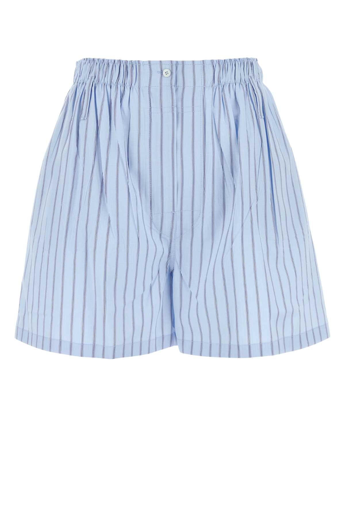Prada Women Embroidered Poplin Shorts