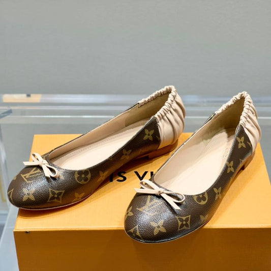 Louis Vuitton Joy Ballerina Dark Brown Mix Beige Monogram Calfskin