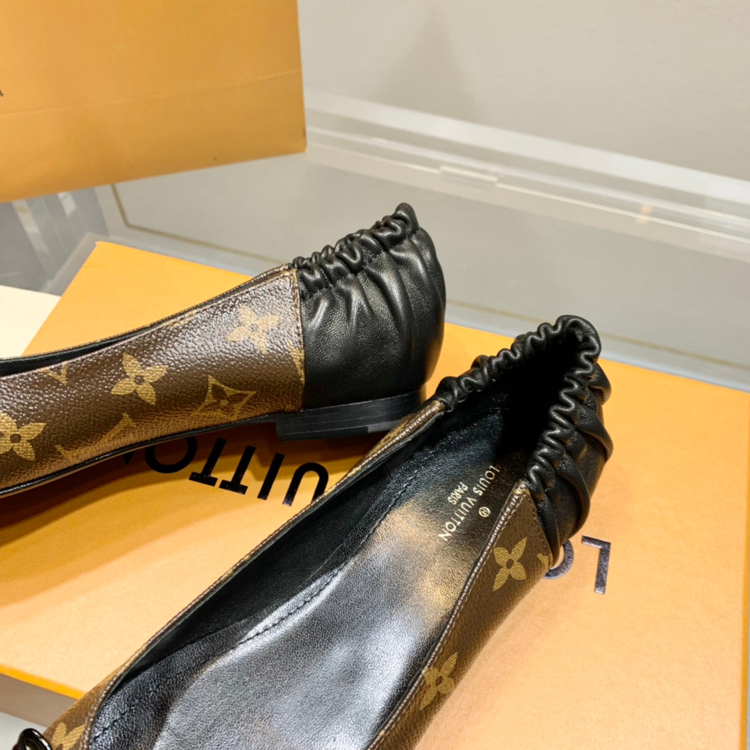 Louis Vuitton Joy Ballerina Dark Brown Mix Black Monogram Calfskin