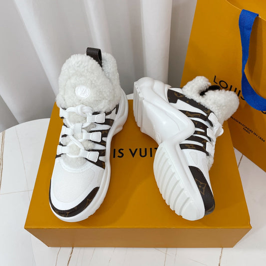 Louis Vuitton Archlight Sneaker White Mix Dark Brown Monogram Fabric