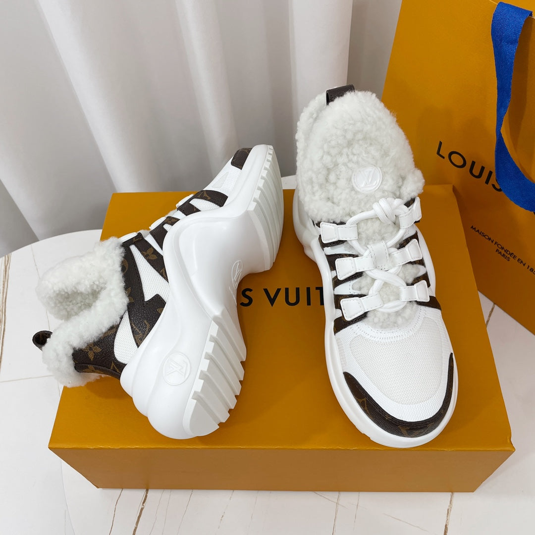Louis Vuitton Archlight Sneaker White Mix Dark Brown Monogram Fabric