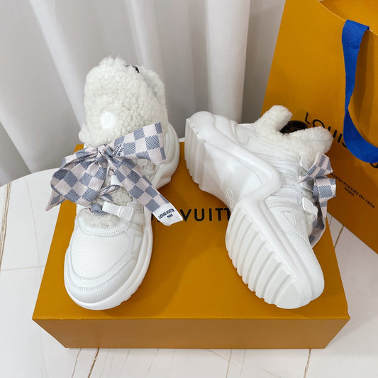 Louis Vuitton Archlight Sneaker White Plaid Bow Tie Lambskin