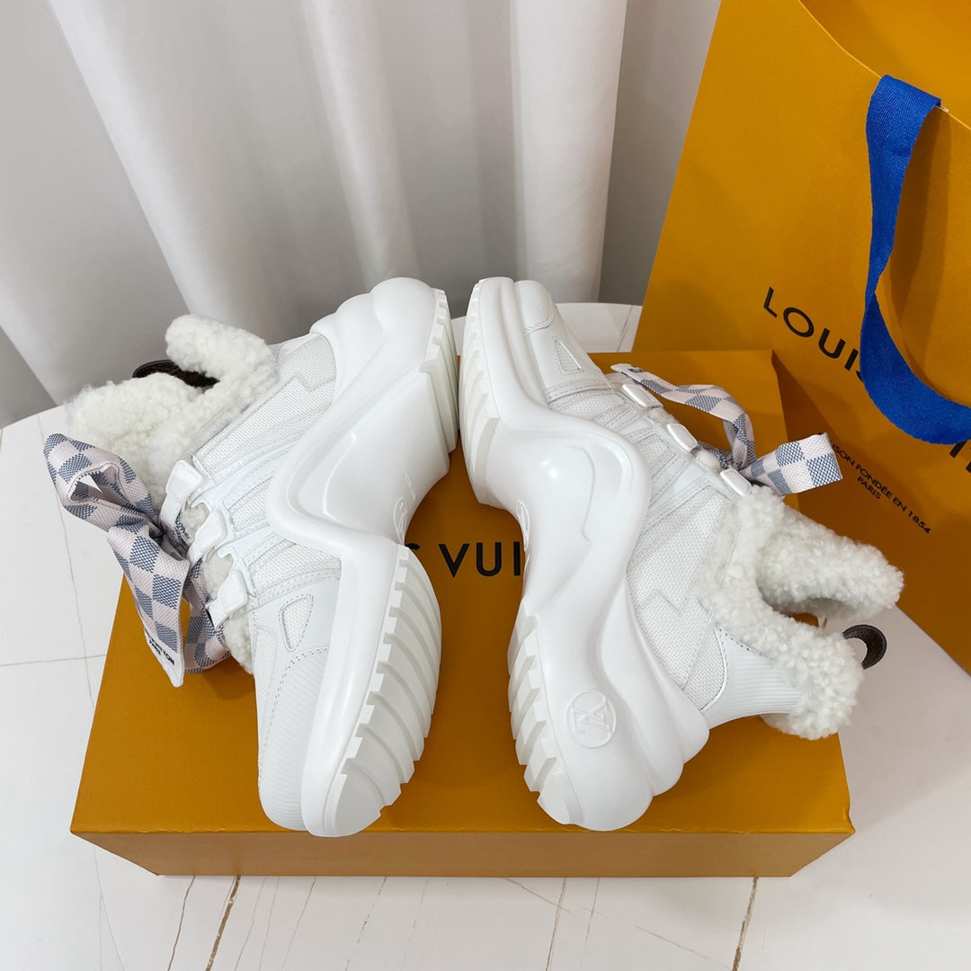 Louis Vuitton Archlight Sneaker White Plaid Bow Tie Lambskin