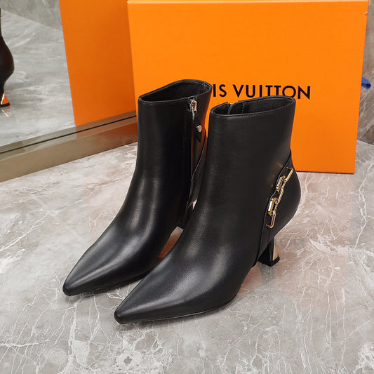 Louis Vuitton Sparkle Ankle Boot 65mm Black Lambskin
