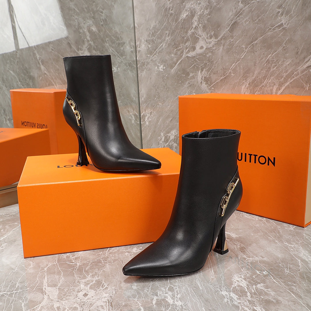 Louis Vuitton Sparkle Ankle Boot 95mm Black Lambskin