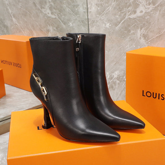 Louis Vuitton Sparkle Ankle Boot 95mm Black Lambskin