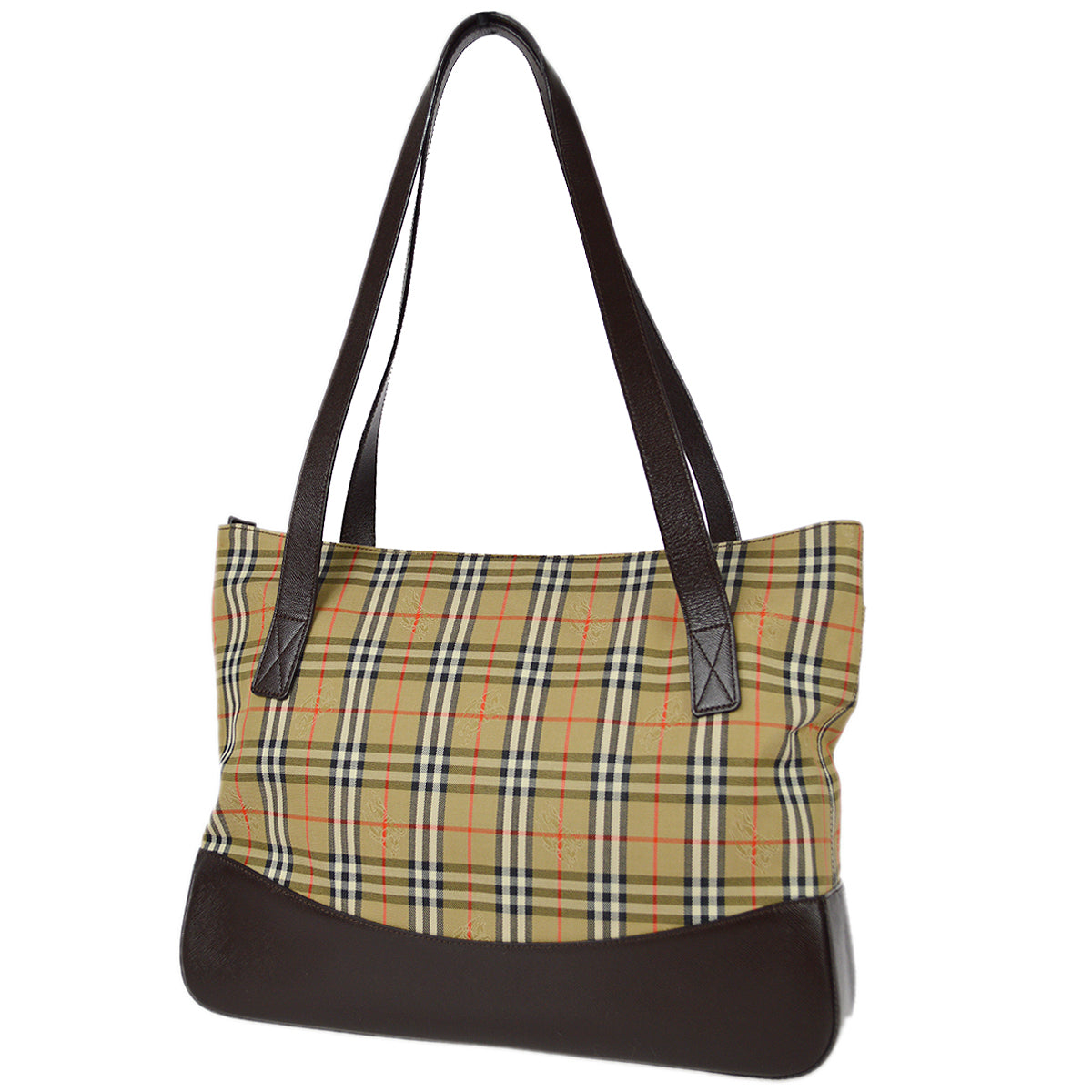 Burberrys Beige House Check Shoulder Tote Bag