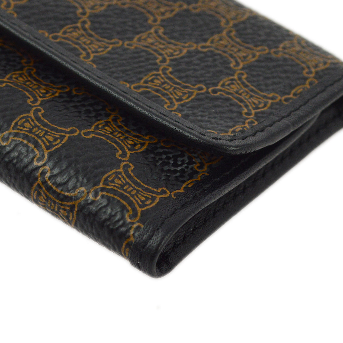 Celine Black Macadam Key Case Small Good
