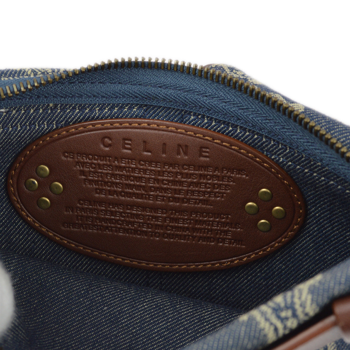 Celine Blue Denim Macadam Bum Bag Waist Pouch