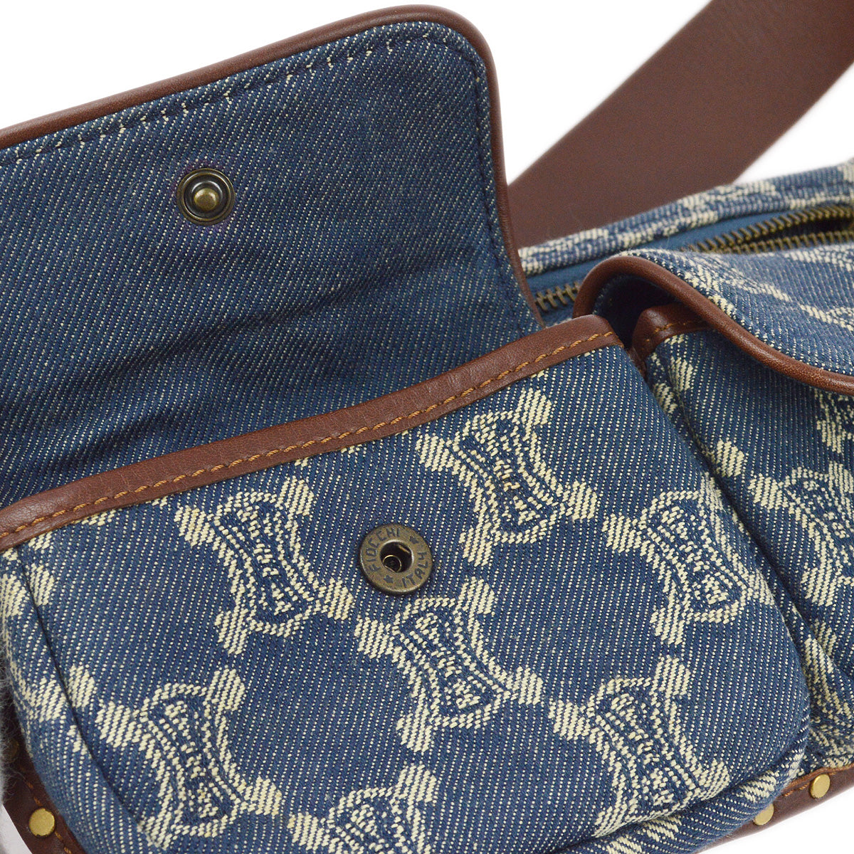 Celine Blue Denim Macadam Bum Bag Waist Pouch