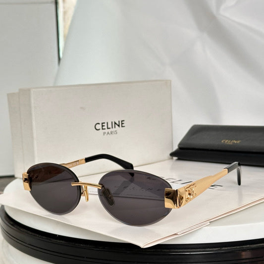 Celine TRIOMPHE OVAL SUNGLASS  CL40240l IN METAL