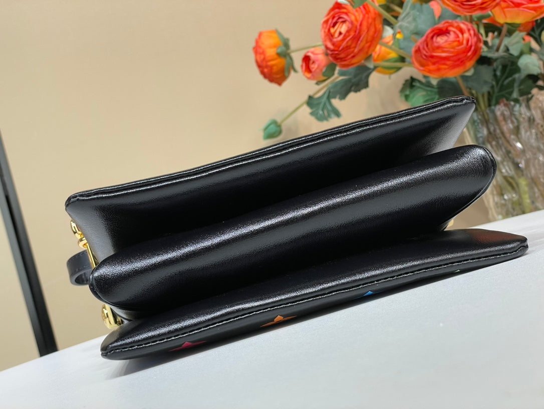 Louis Vuitton x TM Coussin BB 21cm Black Multicolor Monogram-embossed Lambskin