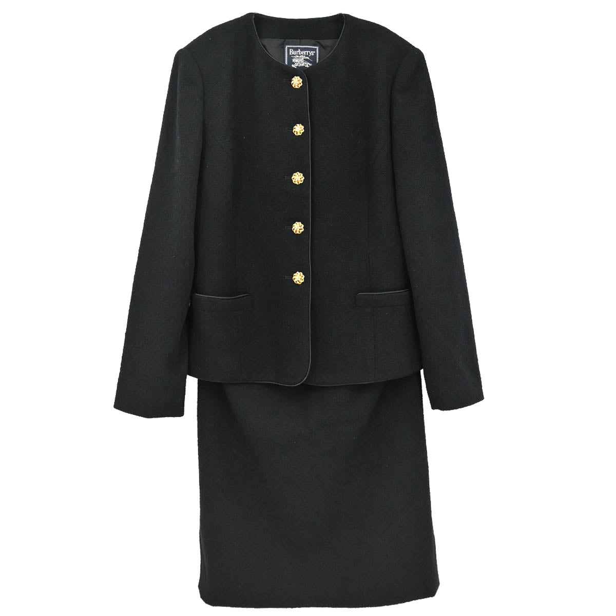 Burberrys Setup Suit Jacket Skirt Black #36-38