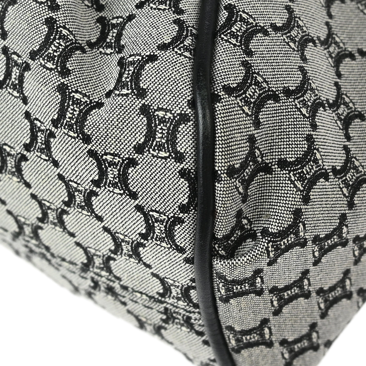 Celine Gray Black Macadam Shoulder Bag